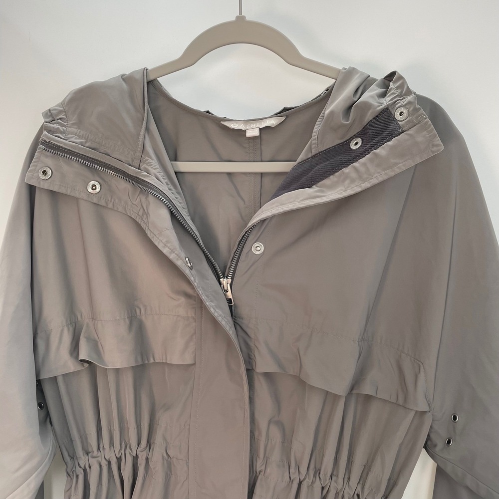 Athleta Women's Gray Hooded Lightweight Utility Anorak Jacket Size XXS/XS - Picture 6 of 12